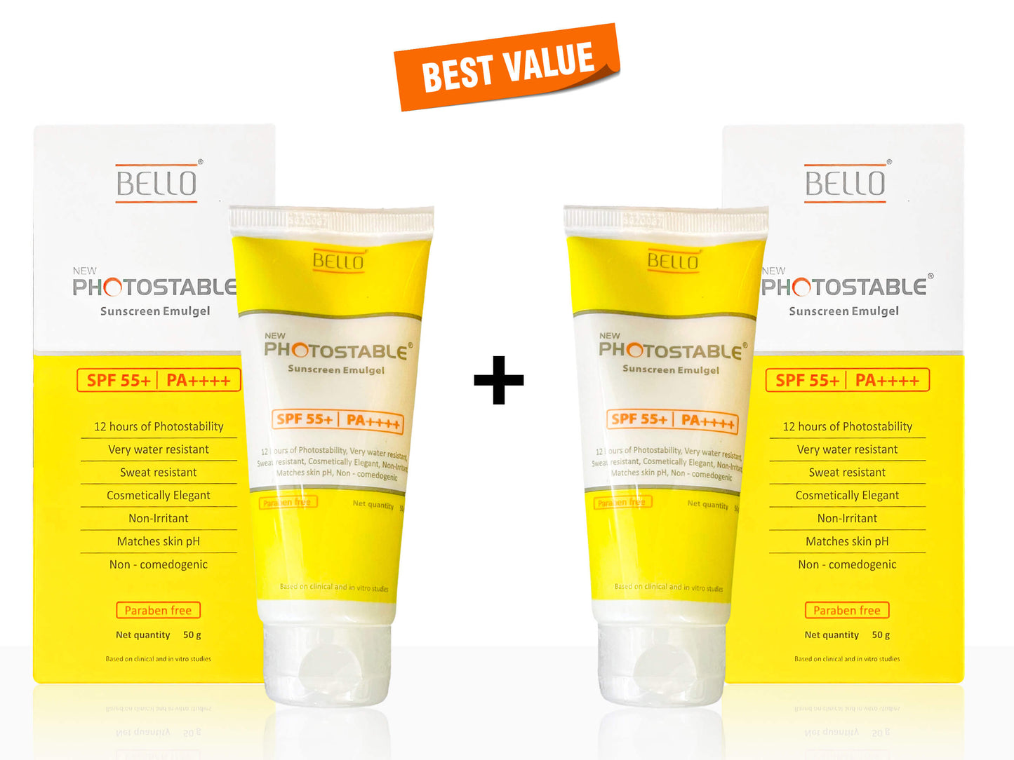 Bello New Photostable Sunscreen Emulgel SPF 55+/PA++++