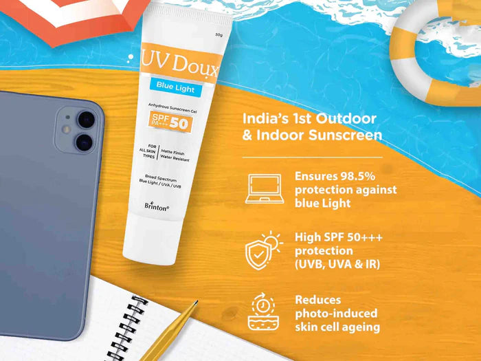 UV Doux Blue Light Anhydrous Sunscreen Gel SPF 50 PA+++